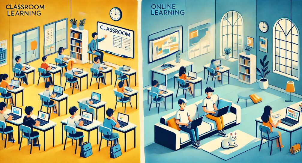 有楽町校の教室受講とオンライン授業の比較